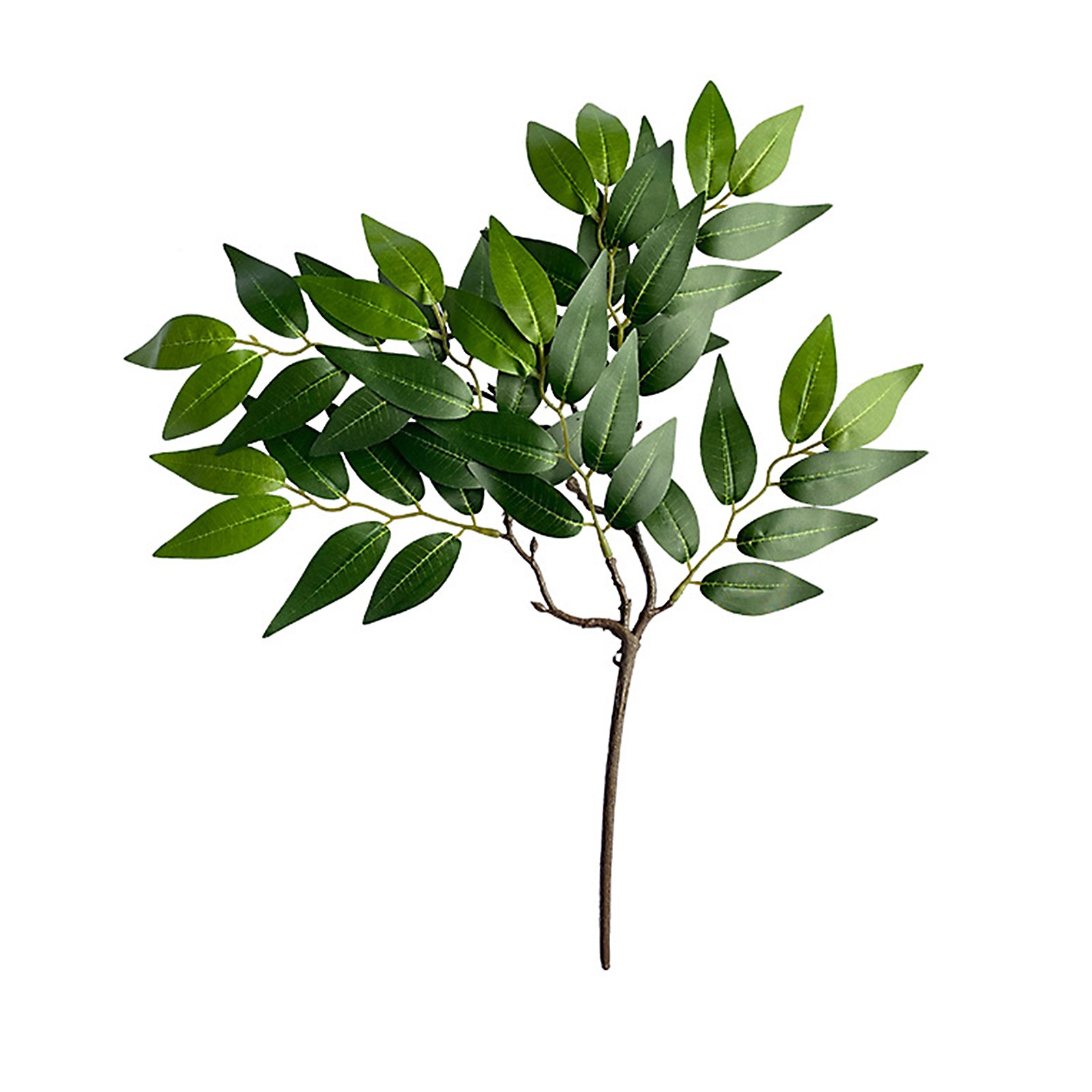 Single Artificial Bamboo Leaf Stem Green