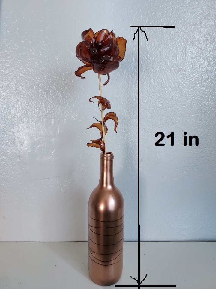 Exclusive artificial flower in a glass vase living room bedroom kitchen decor.