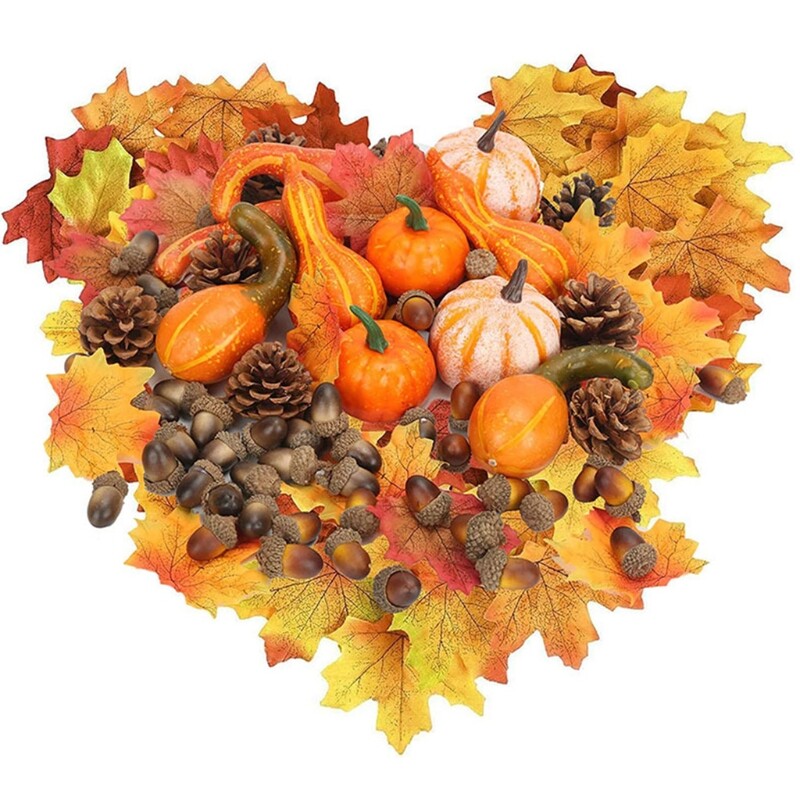 Artificial Pumpkin Gourd Acorn Berries Maple Leaf Fall Harvest Decor Props