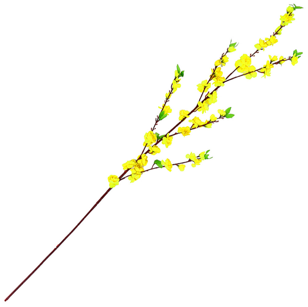 12 PACK 48″ Long Stem Artificial Realistic Silk YELLOW Cherry Blossom Flowers