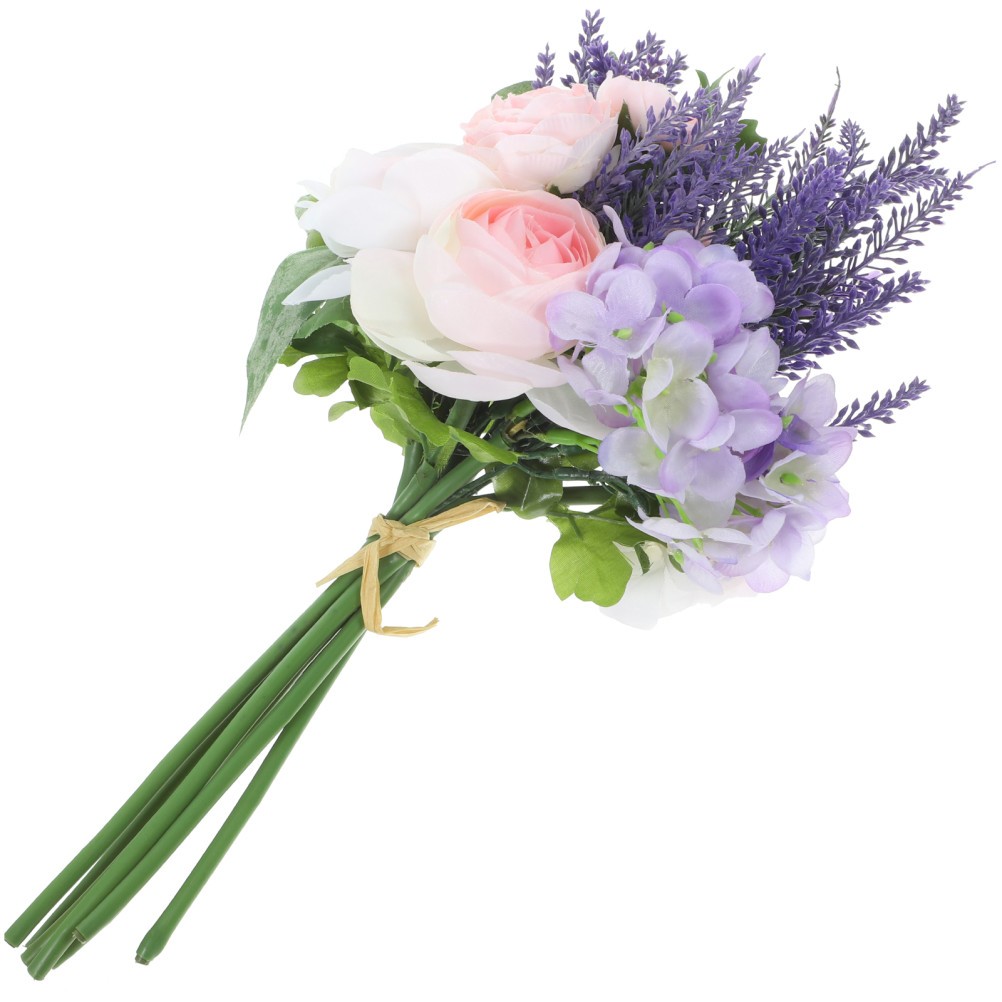 2 Sets Reusable Faux Flower Bouquets with Plastic and Cloth for Home Decoration