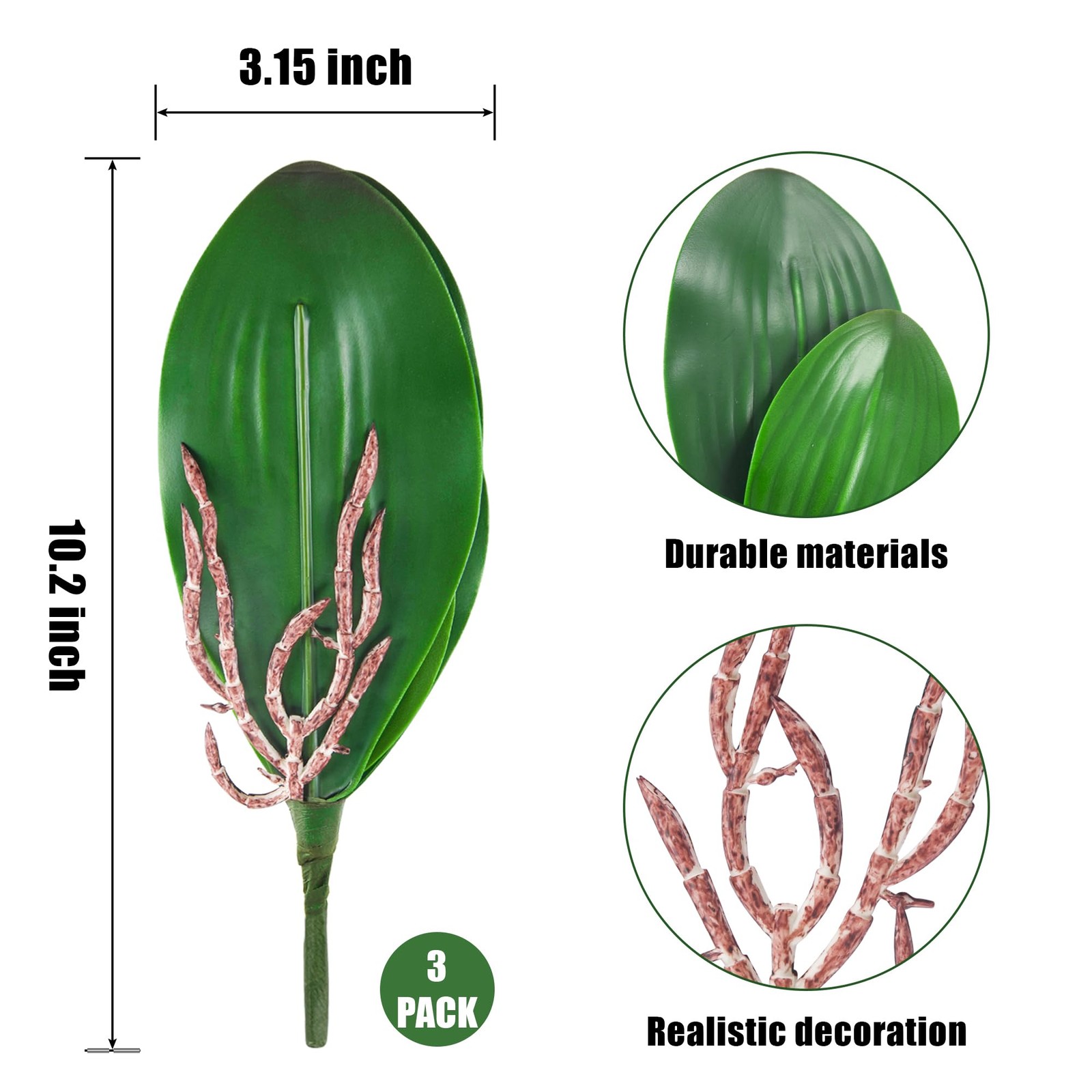 1 PC Phalaenopsis Orchid Leaves, Fake, Real Latex Touch, Plant, Arrangement