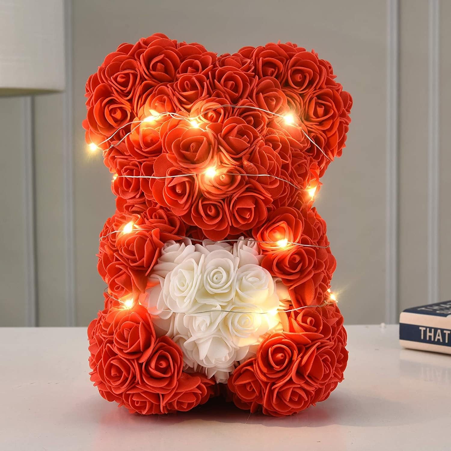 Rose Flower Bear – Hand Made Rose Teddy Bear, Best Artificial Decoration Gift…