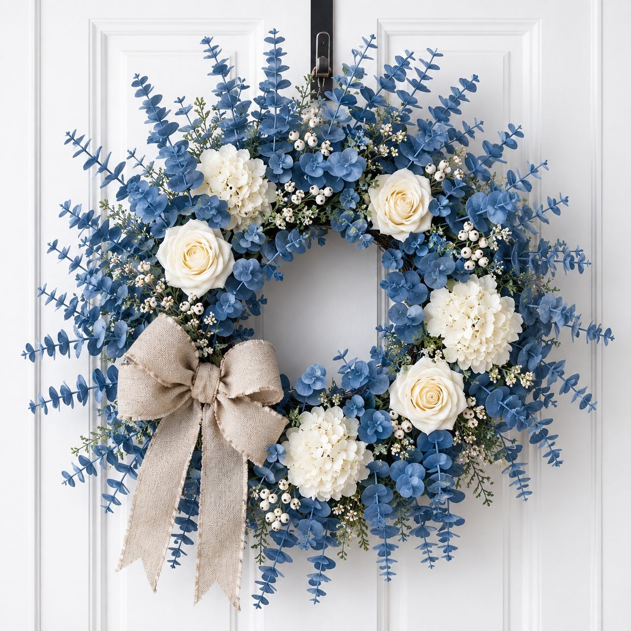 French Blue Eucalyptus Stems Blue Eucalyptus Greenery Faux Eucalyptus Coastal De