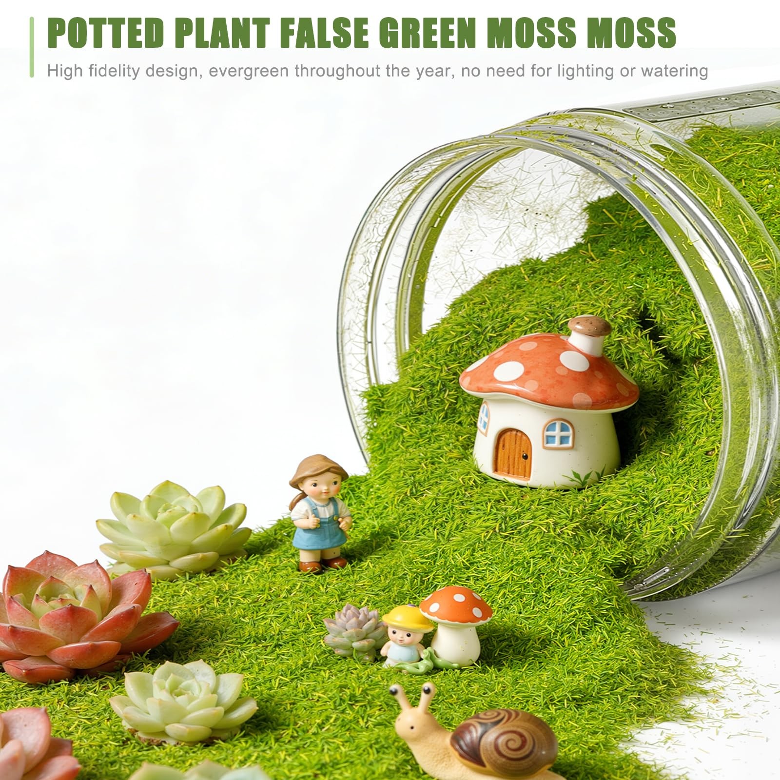 650ml Nylon Simulated Moss, Artificial Grass Powder Flocking Powder, Fake Gre…