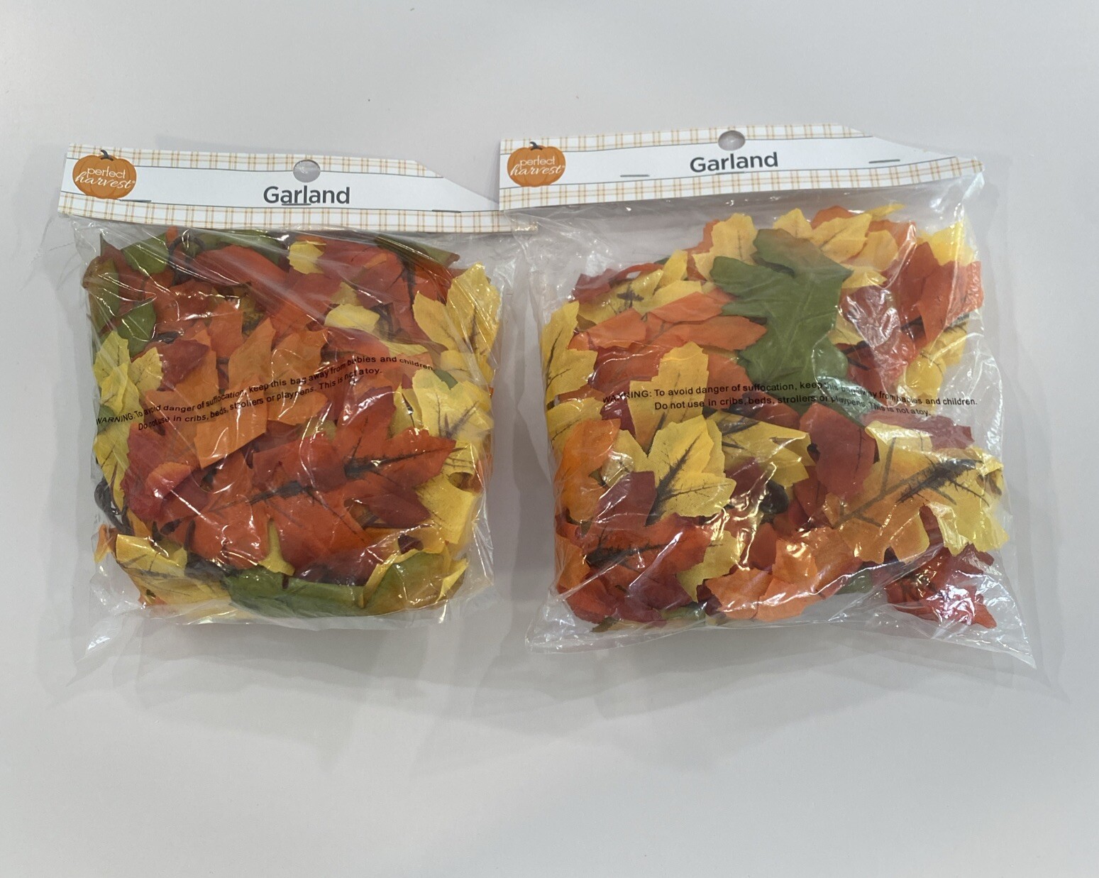 Fall Garland Maple Leaf 6 Ft/Pieces Decor Packs Faux Fall Maple Leaf Trim 2 Pack