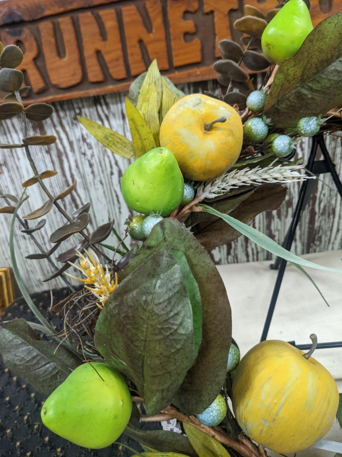 Artificial Greenery Apple and Pear with Berries Spring Wreath for Front Door