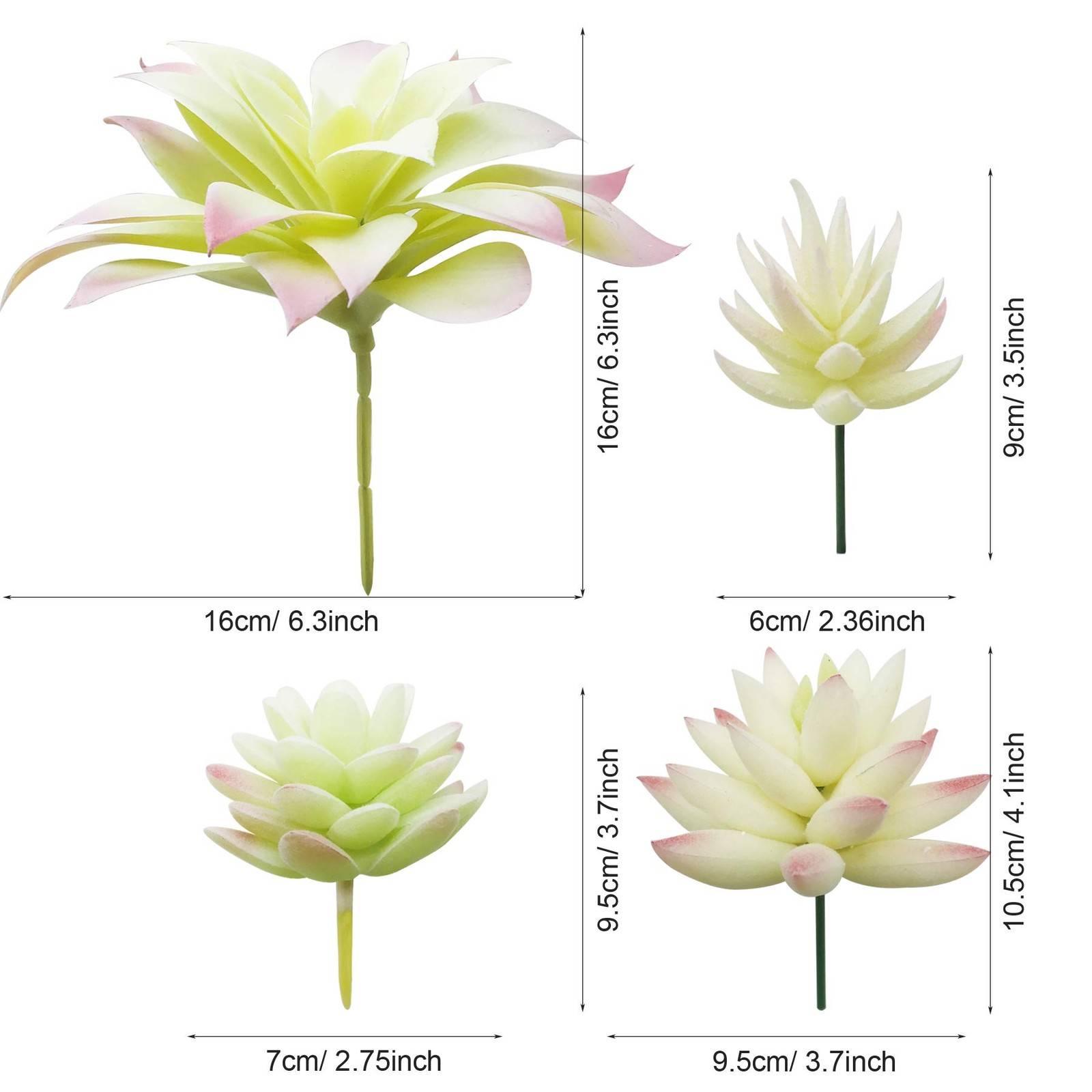 20 PCS Artificial Succulents Picks Creamy White Artificial Succulent Plants, …
