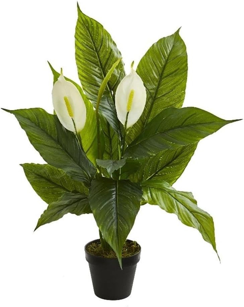 26” Spathiphyllum Artificial (Real Touch) Silk Plants Green