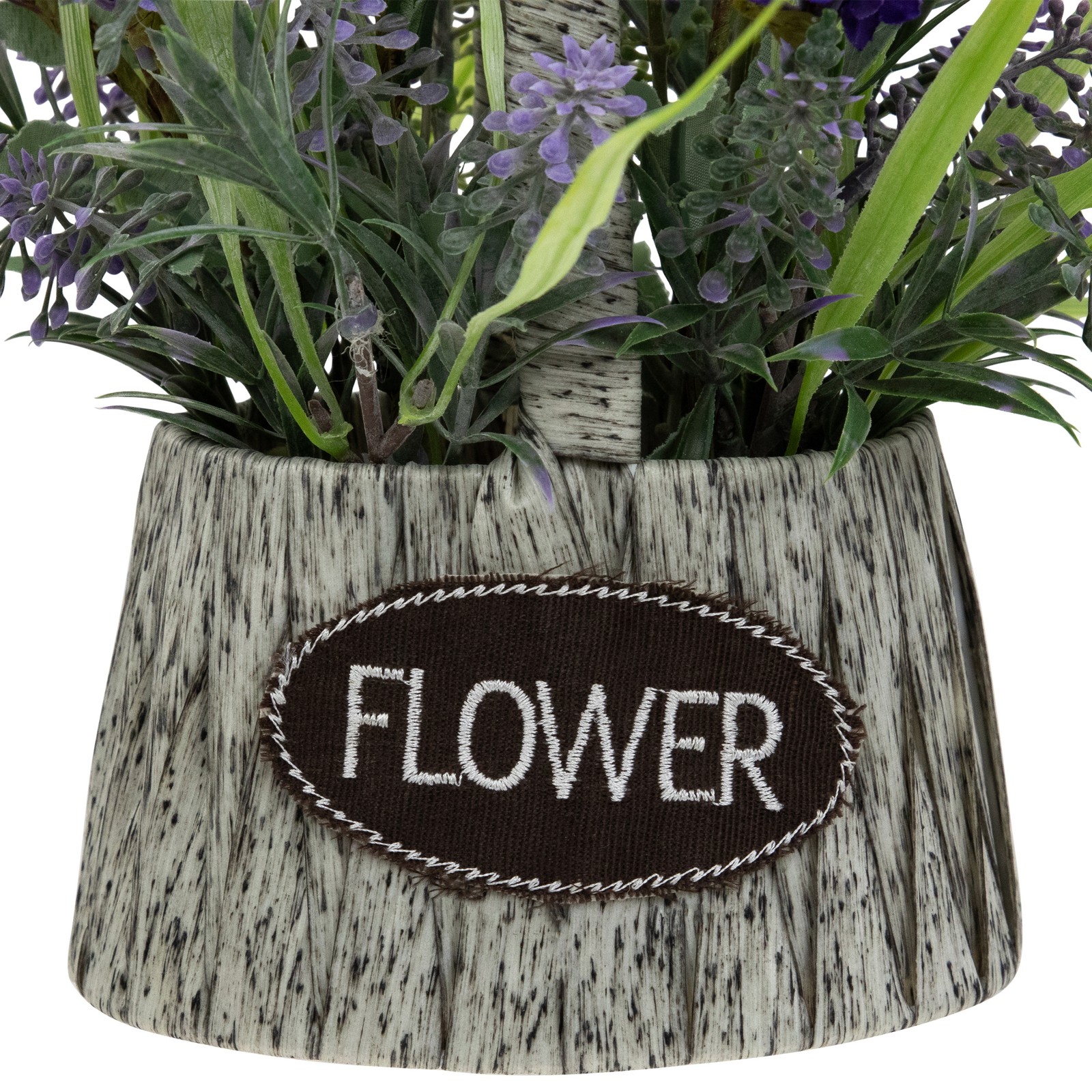 Northlight Lavender Bouquet in “Flower” Spring Basket with Handle – 12″