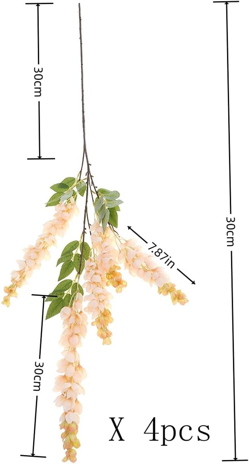 4Pcs 47.2″ Silk Wisteria Flower Garland for Home Party Decor – White Blue Pink P