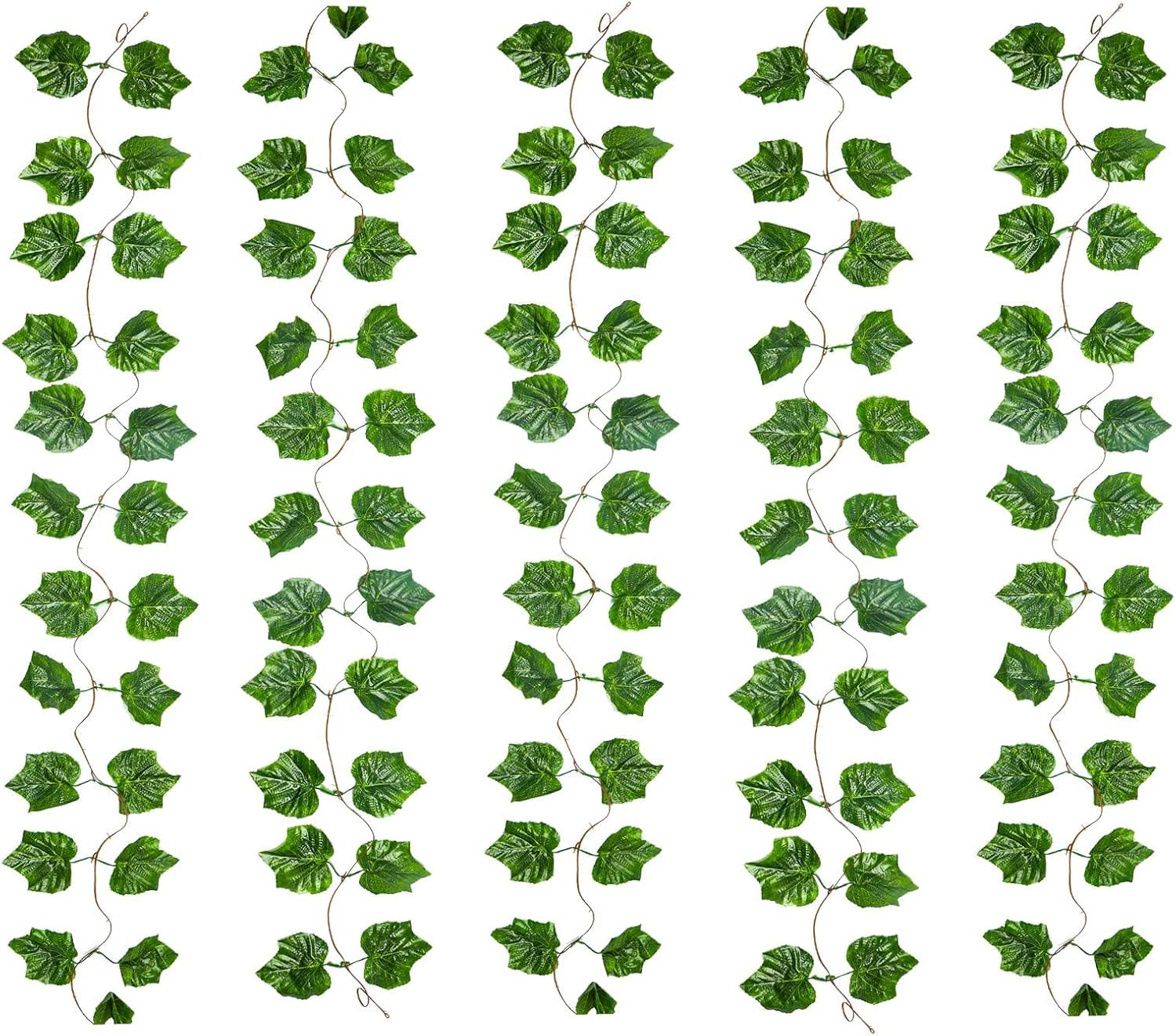 8 Ft 5pcs Artificial Greenery Ivy Vine Plants Foliage Grape Leaves Vine Simulati