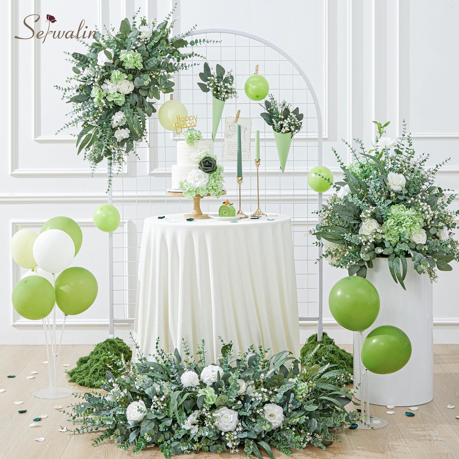 180 Pcs 7 Kinds Mixed Artificial Eucalyptus Greenery Stems Bulk, Baby Breath …