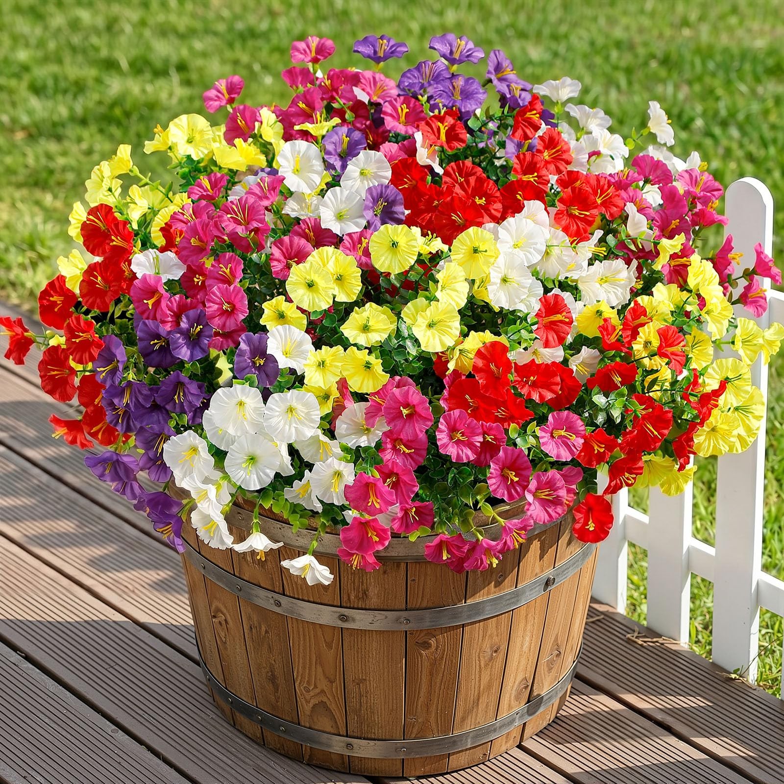 24 Bundles Artificial Flowers for Outdoors, Faux Spring Flowers for Decoratio…