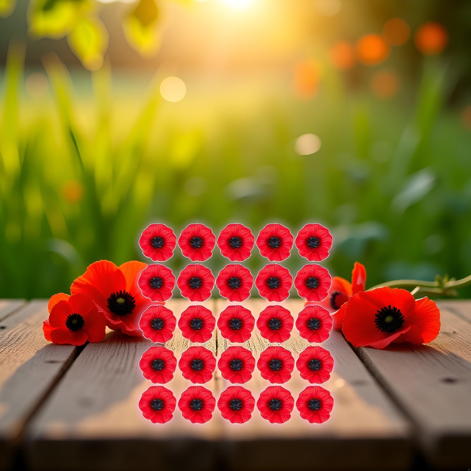 30 Pcs Red Resin Poppy Flowers Artificial Craft Poppies Charms Red Faux Flowe…