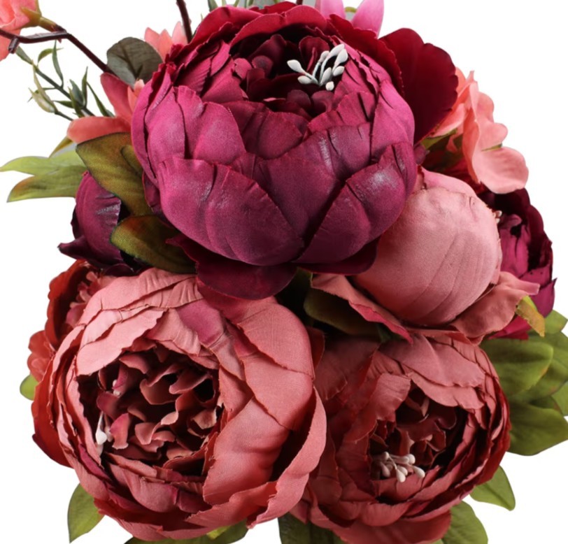 Fake Flowers Vintage Artificial Peony Silk Flowers Wedding Home Decoration