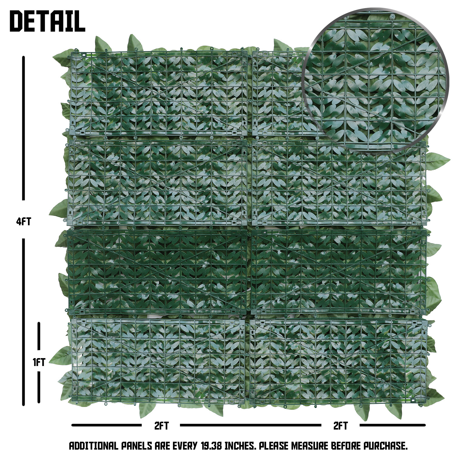3/4/6ft Artificial Faux Laurel Leave Fence Roll Garden Wall Mat Home Decoration