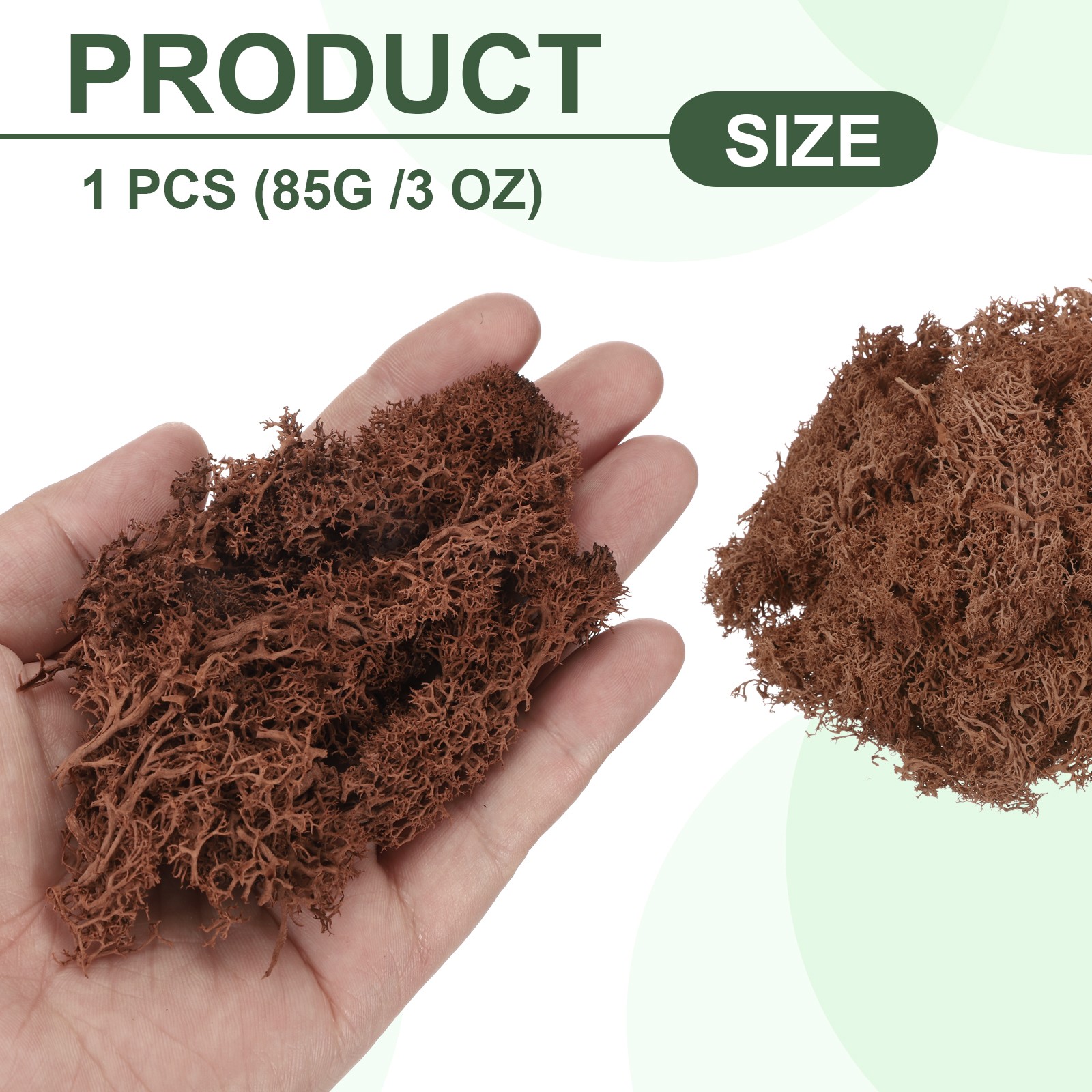 3oz Preserved Reindeer Moss, Coffee Decorative Artificial Fake Moss