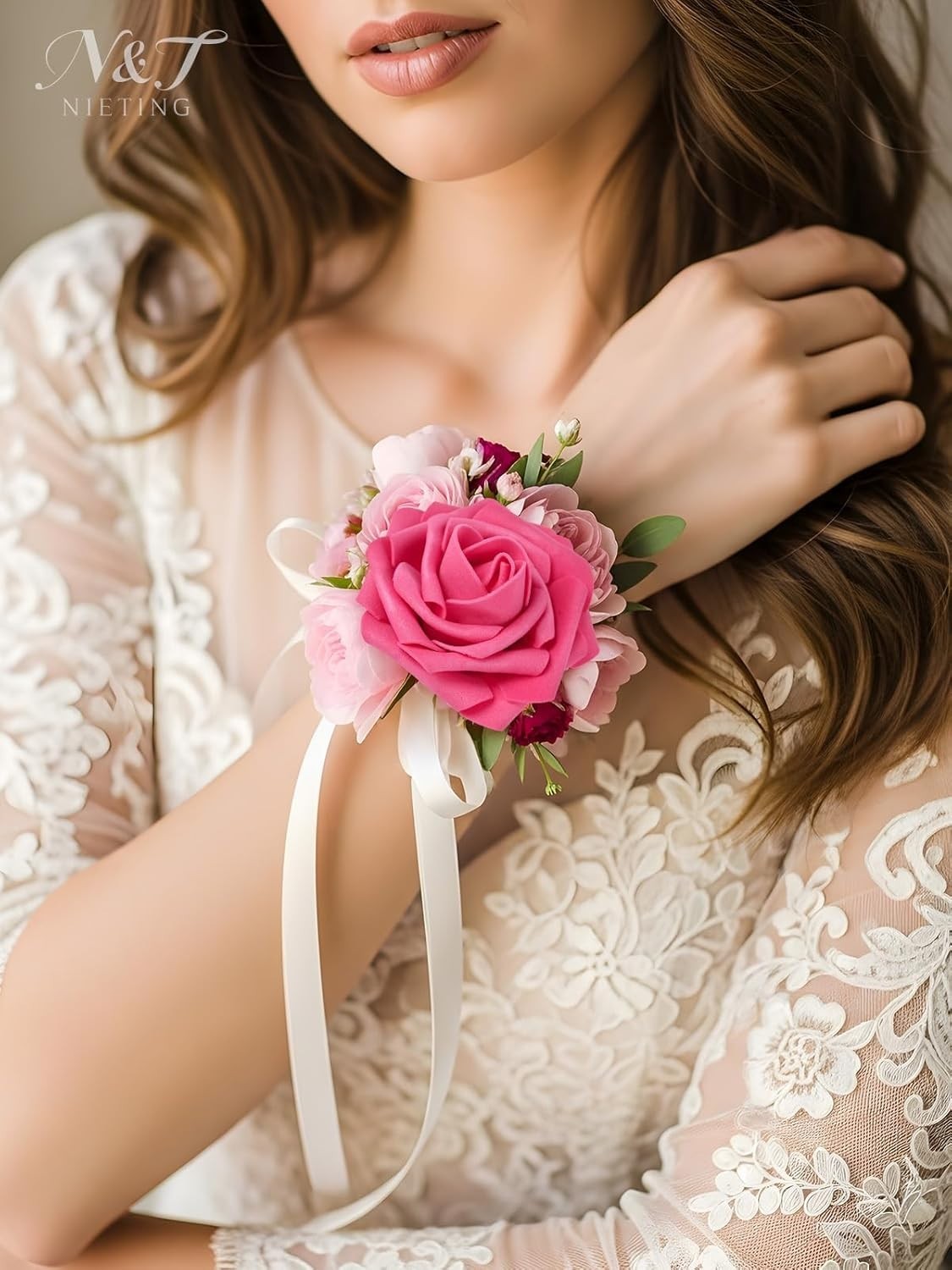 25 Pcs Hot Pink Foam Roses – Elegant Artificial Flowers for Weddings and Decor