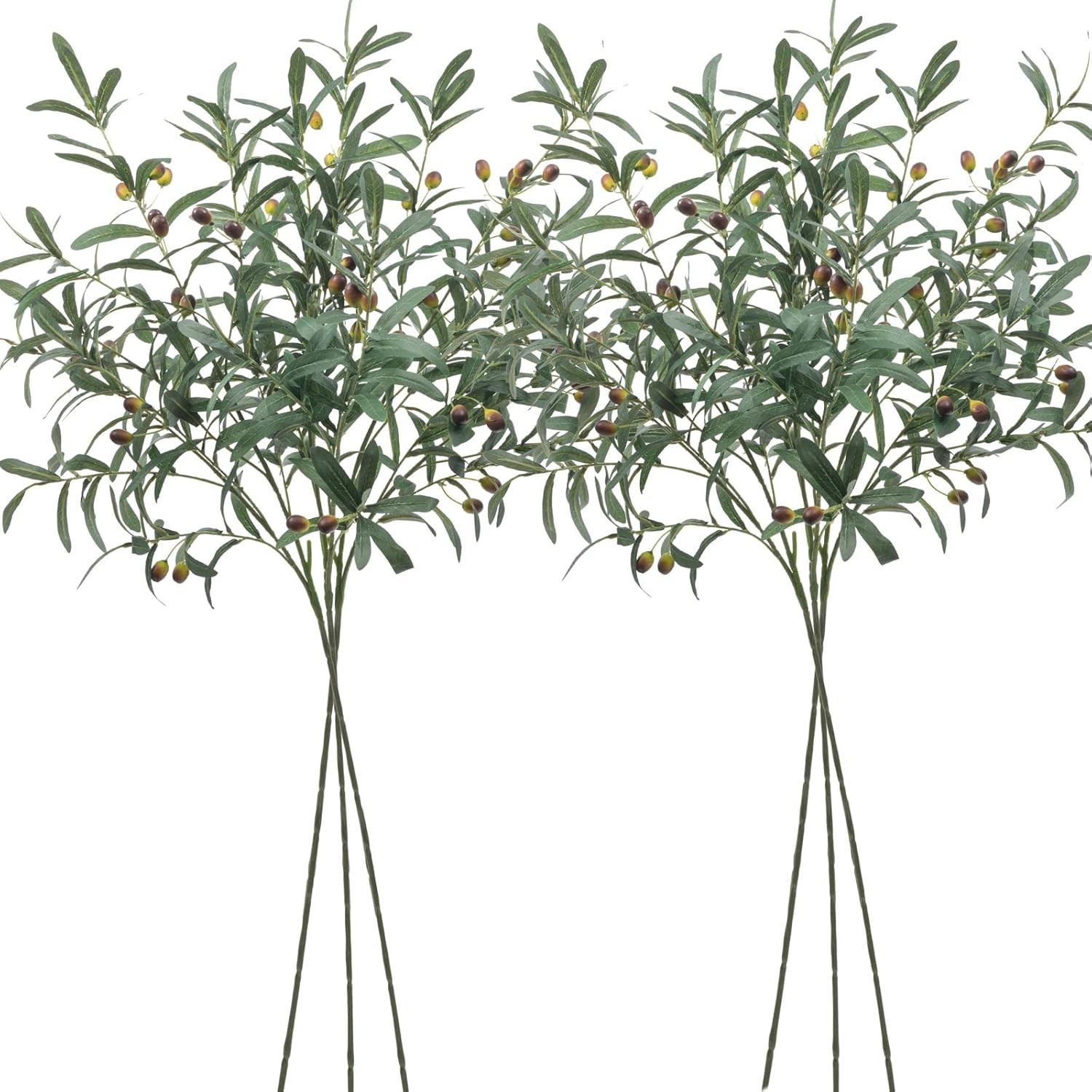 Pack of 6 Realistic Faux Olive Branches – Perfect for Home and Event Decoration