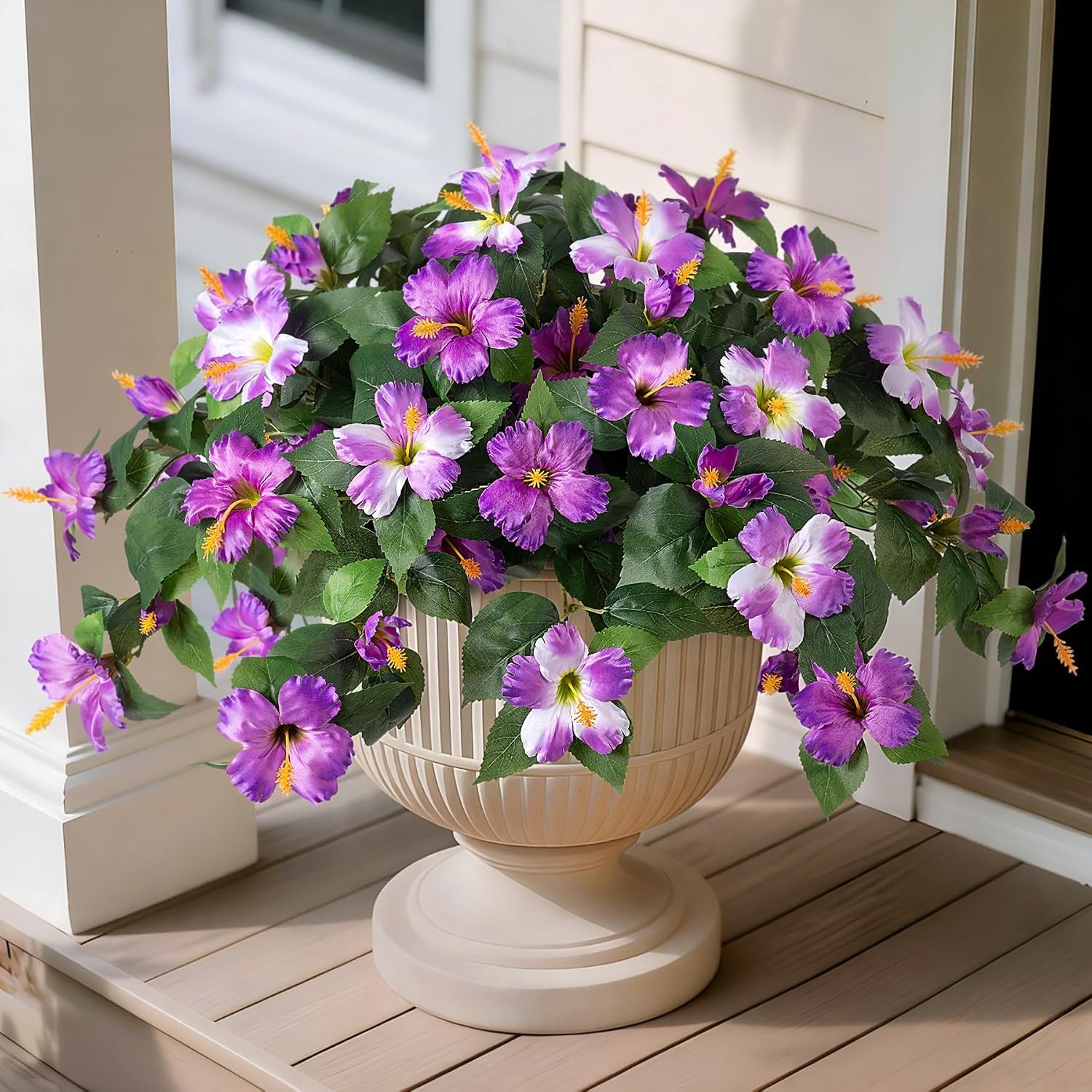 12 Bunches Artificial Silk Daisy, UV Resistant Faux Flowers Outdoor Decor