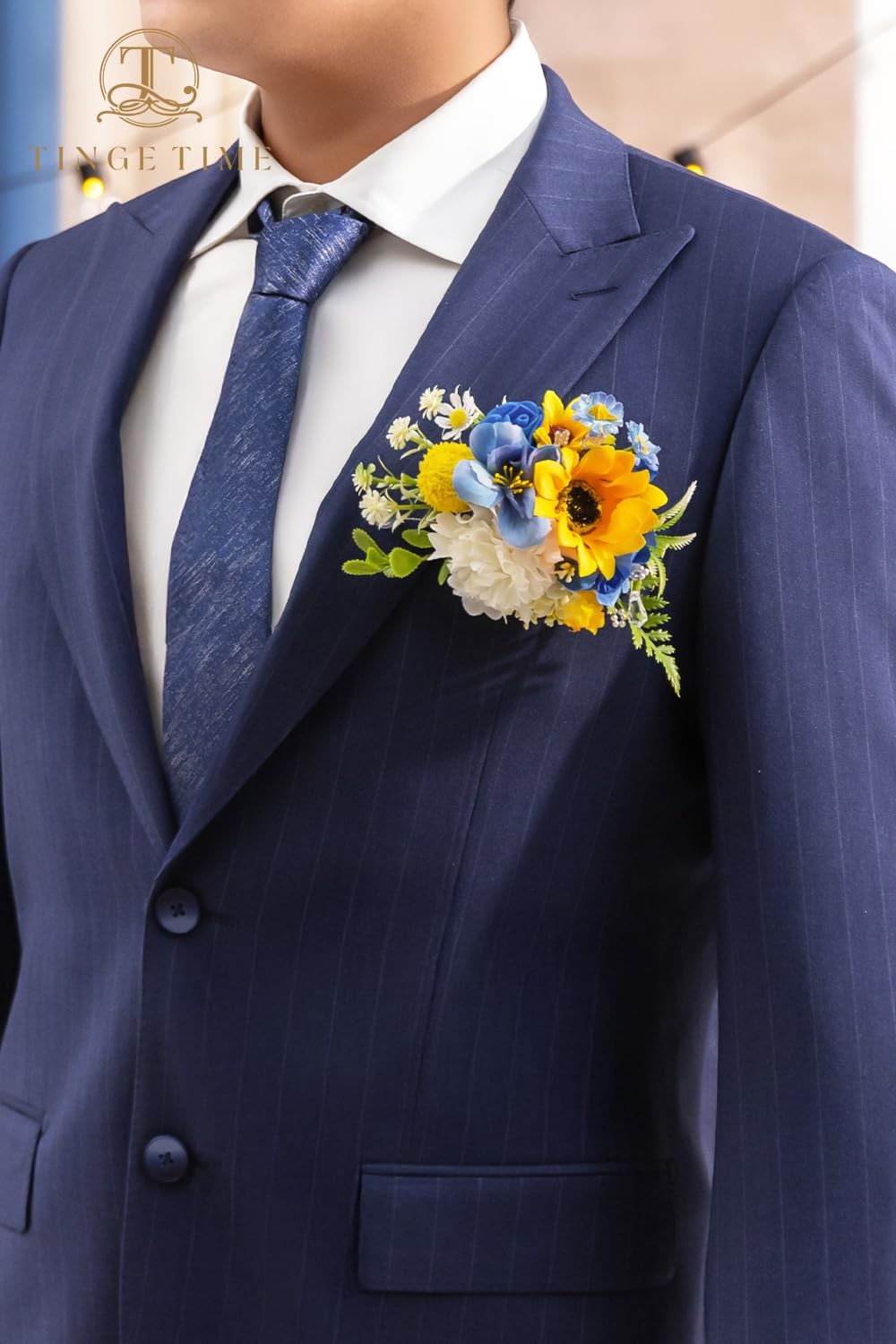 Wedding Prom Homecoming Graduation Sunflower Boutonniere Suit Decor