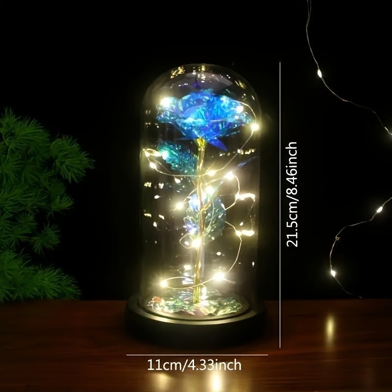 Valentine’s Day Gift for Girlfriend, Eternal Rose LED Foil Flower On Glass Cover