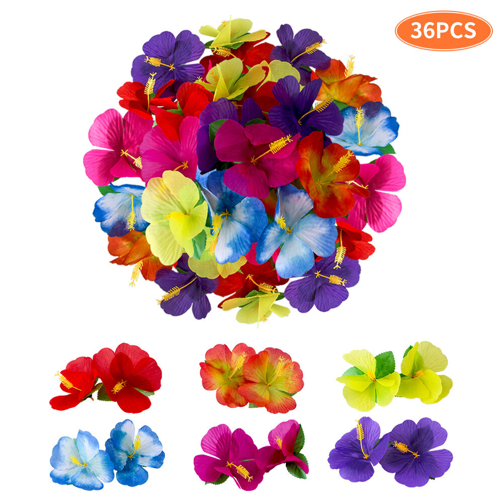 36 Pcs Fake Flower Tropical Party Decoration Supplies Artificial Flora Desktop