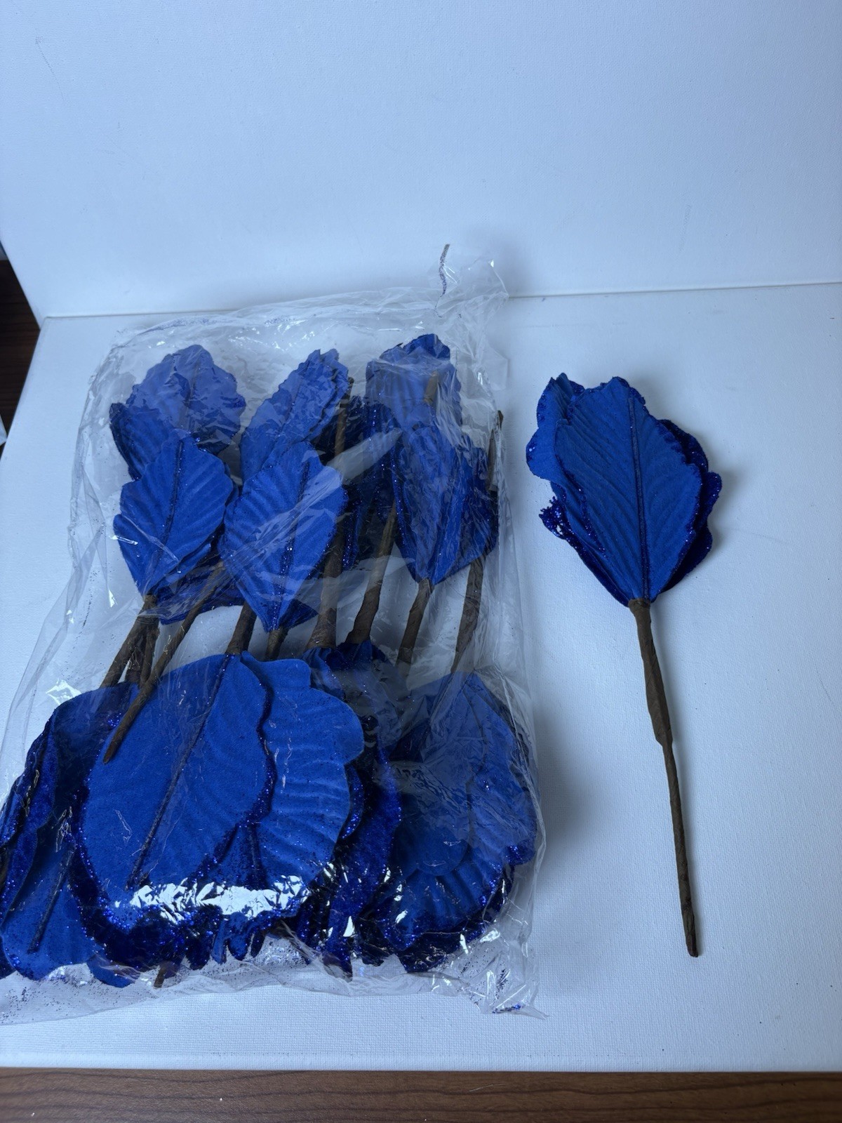 12 Pack Of Blue Artificial Floral Pieces