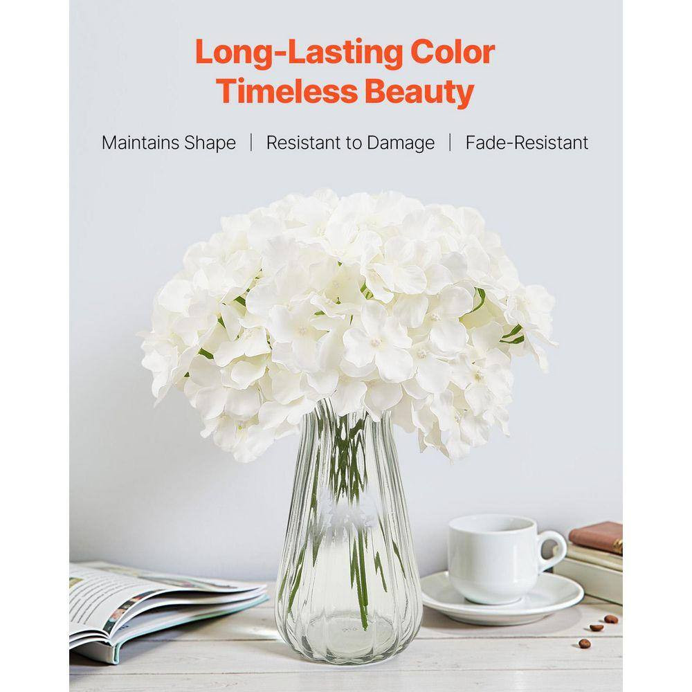 9.8 In. White Faux Bridal Shower with Stems, Artificial Flowers, 105 Pcs Real Lo