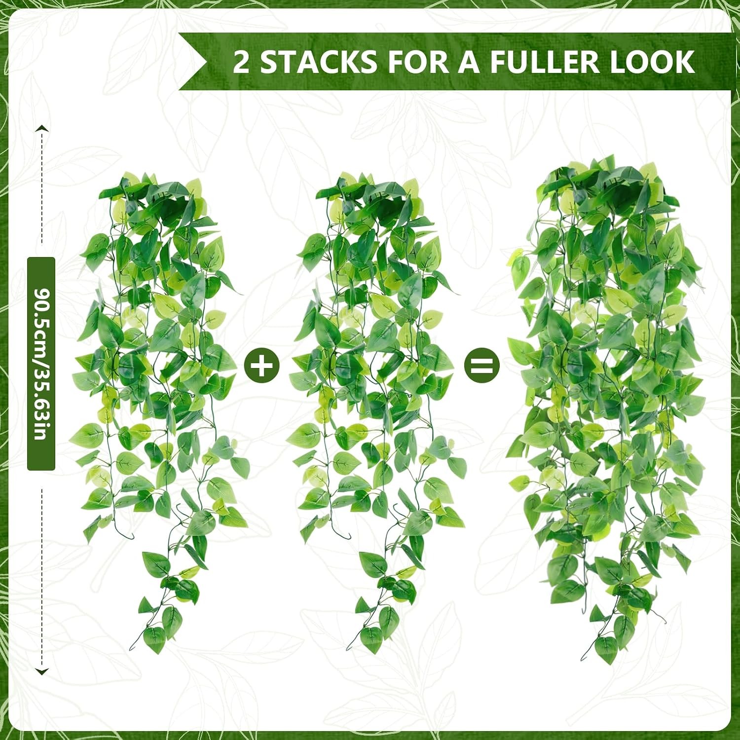 2-Pack Fake Hanging Plants, Faux Hanging Plant Artificial Greenery for Living