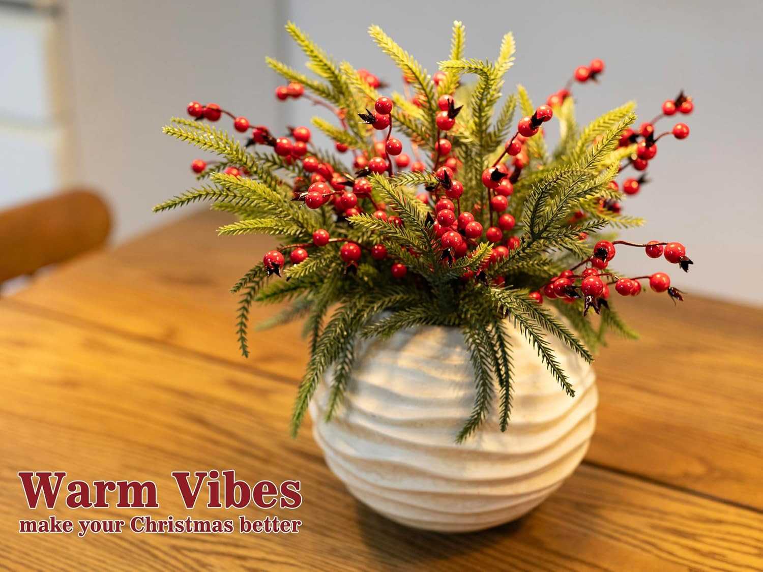 24 Pcs Norfolk Pine Stems, 13.8″ Artificial Faus Pine Branches, Real Touch Pine