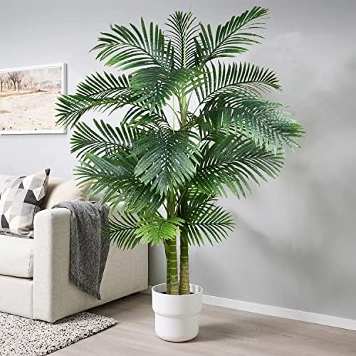 2 Pack Artificial Areca Palm Tree Plant, 6 Feet Fake Palm Tree for Indoor Out…