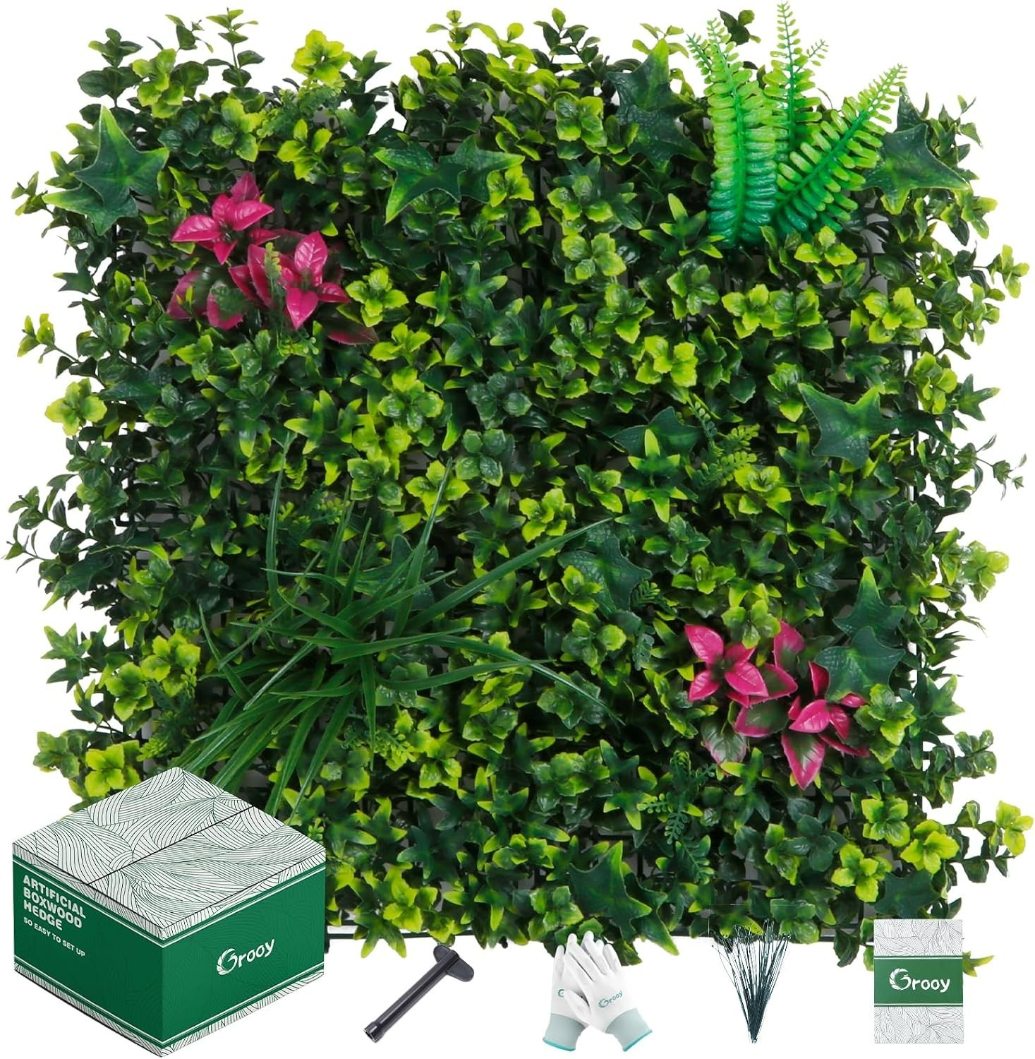 Versatile 12-Piece Artificial Grass Wall Panels, 20″x20″ for Indoors & Outdoors