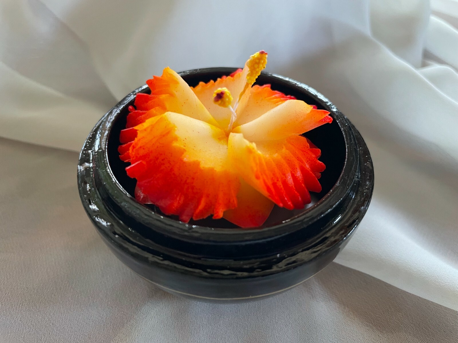 🌹Orange Hibiscus Hand Carved Display Soap 3″ Mother’s Day gift, 100% Handmade