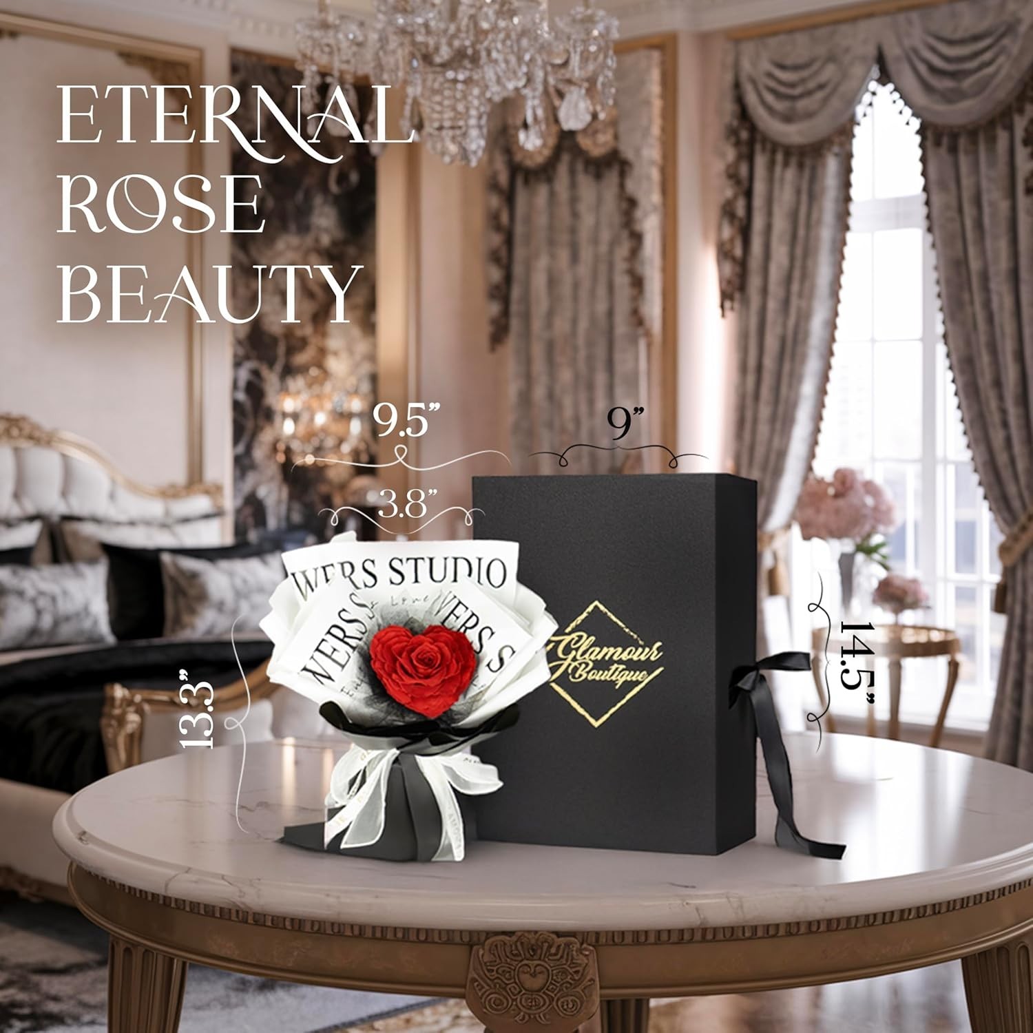 Eternal Rose flower Preserved rose everlasting rose flower gift with Led Light