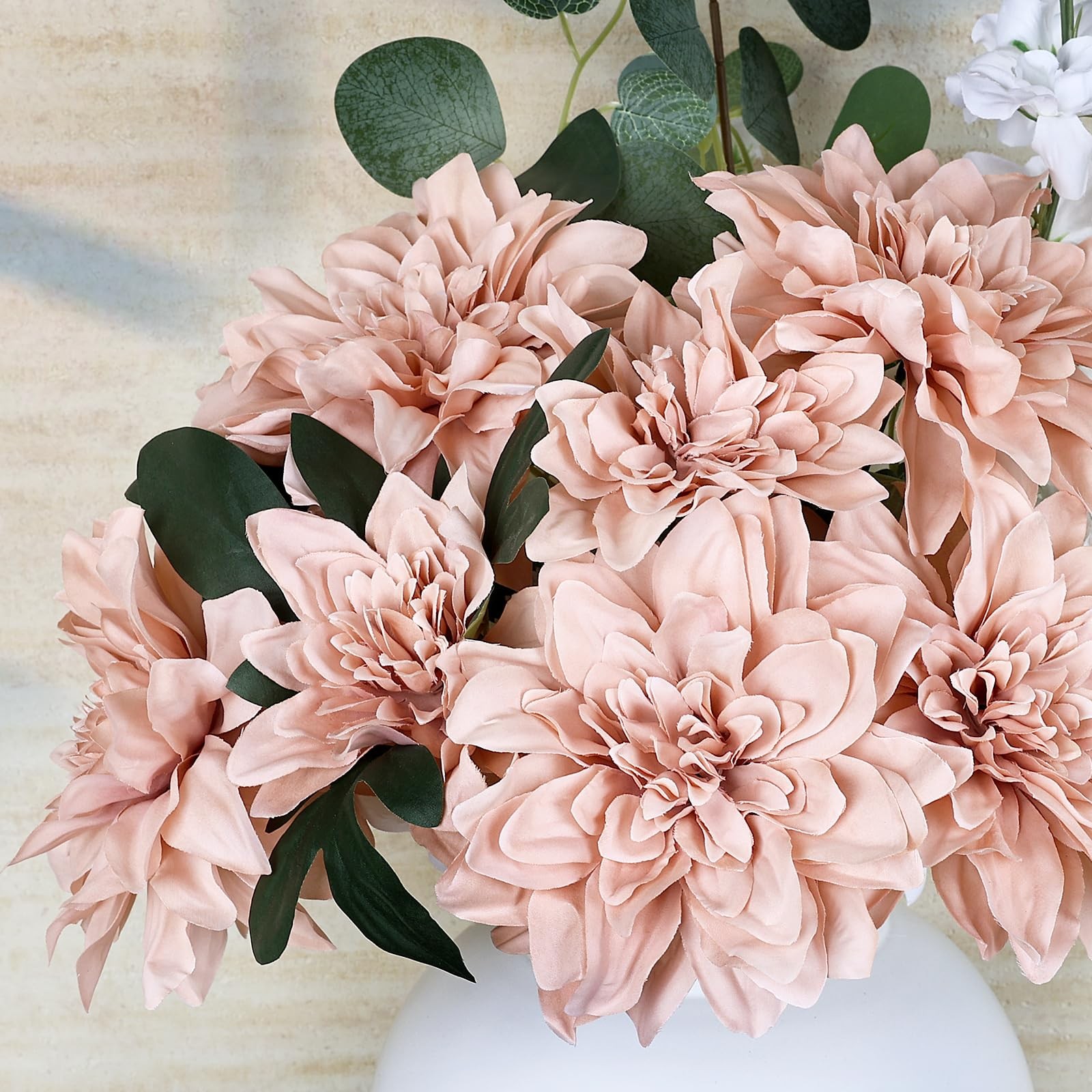 Dahlia Artificial Flowers – 24 PCS Faux Silk Floral with Stem Bulk for Crafts…