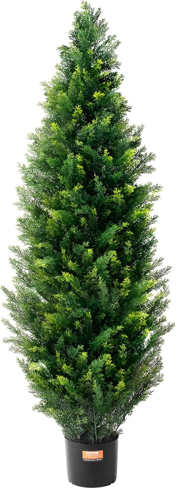 Artificial Topiary Cedar Tree, 48 Inch Tall (2 Pieces), with Extra Leaves & Pot