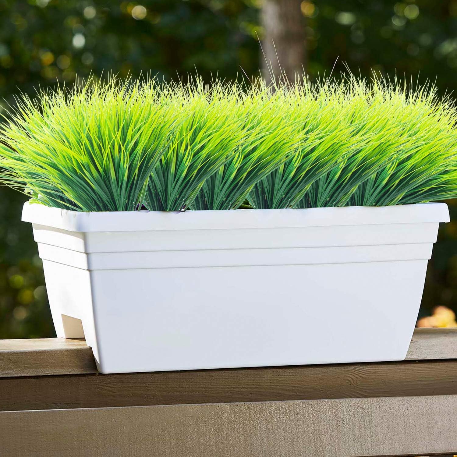 12Pc Artificial Outdoor Wheat Grass UV Resistant Fake Greenery Faux Shrubs Grass