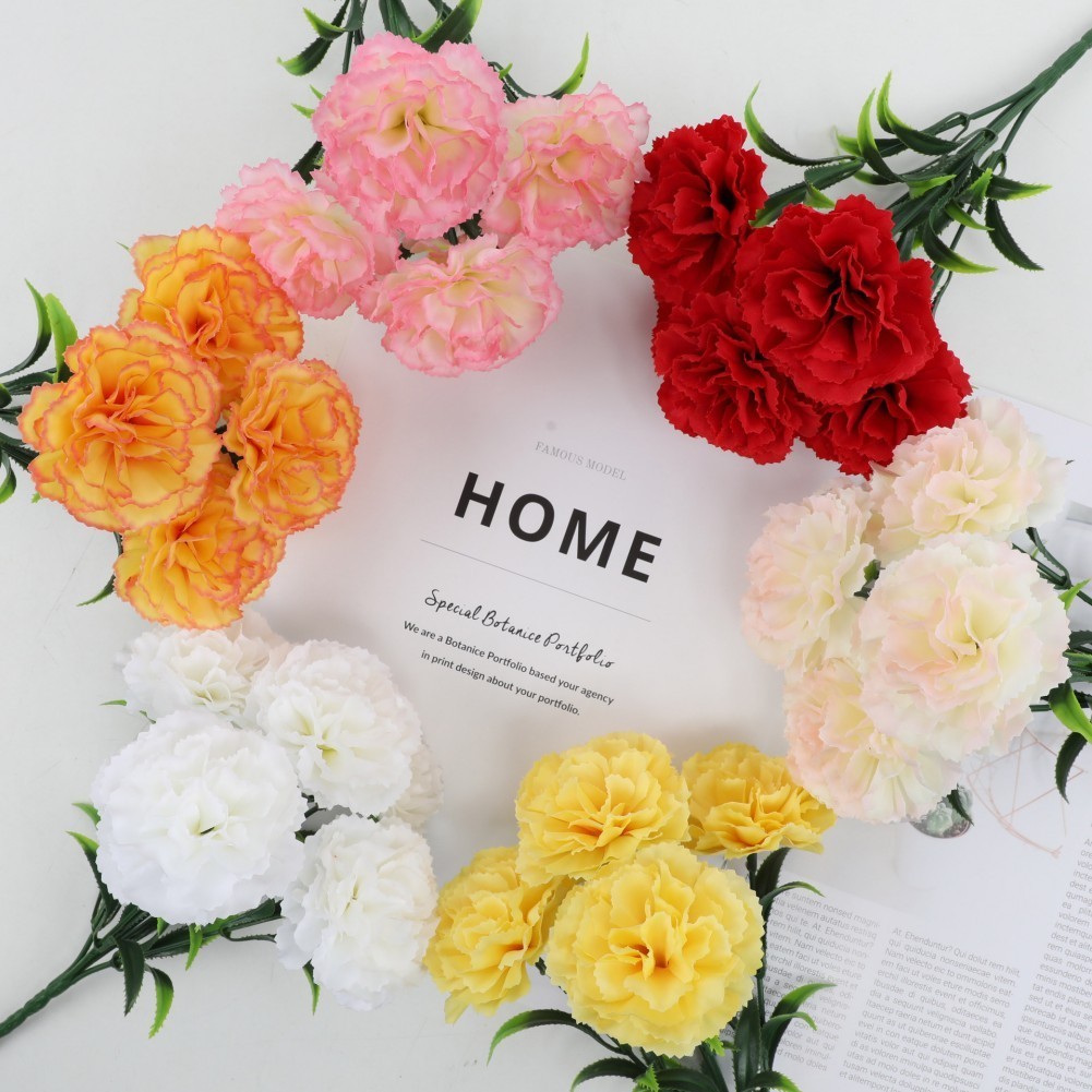 Fake Silk Carnation Bouquet for Baby Shower Birthday Celebration Decor