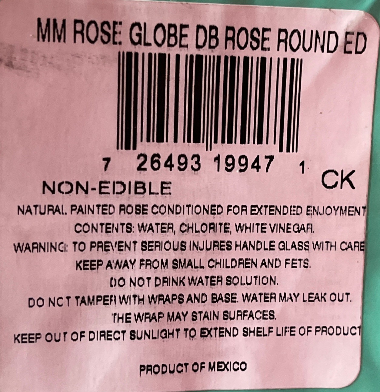 Vtg. Green Eternal Rose Real Preserved Rose Ball In Water Dome/Globe; Lg 6”-7”