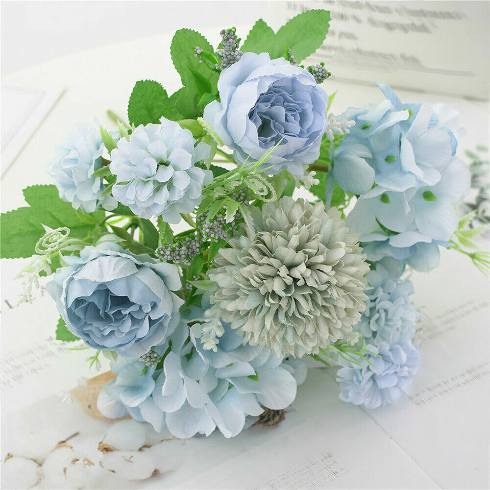 Silk Peony Artificial Fake Flowers Bunch Bouquet Home Wedding Party Decor Hot US
