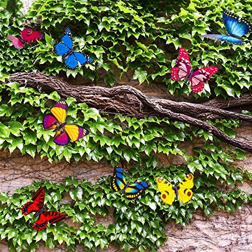 50PCS Butterfly Garden Decorations, 11.8 inch Butterfly Stakes Colorful