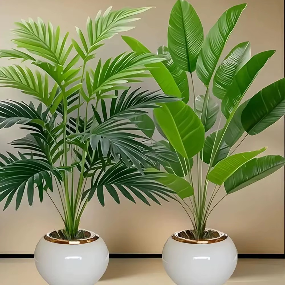 2pcs Outdoor Artificial Green Plants W/ 24 Leaves Nordic-Style Banana Leaf Plant