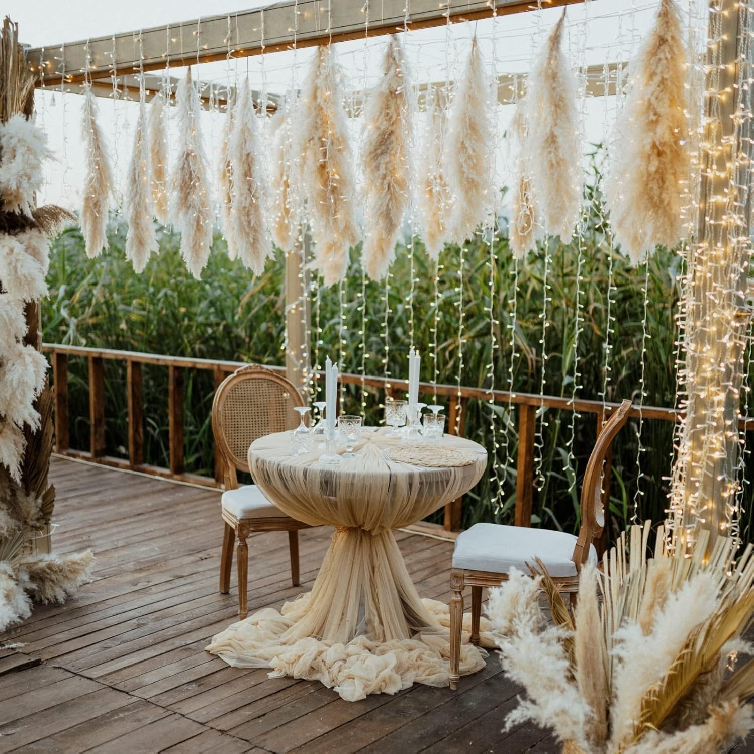 40-Inch Cream Pampas Grass Decor Tall 10-Pcs XXL Size Natural Boho Plants Dec…