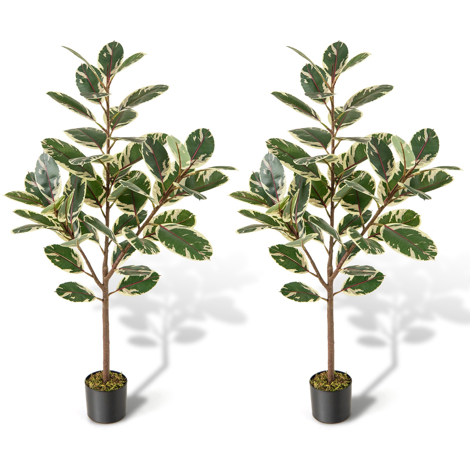 4.3 FT Artificial Bird of Paradise Plant 2 Pack Fake Banana Leaf Potted Tree