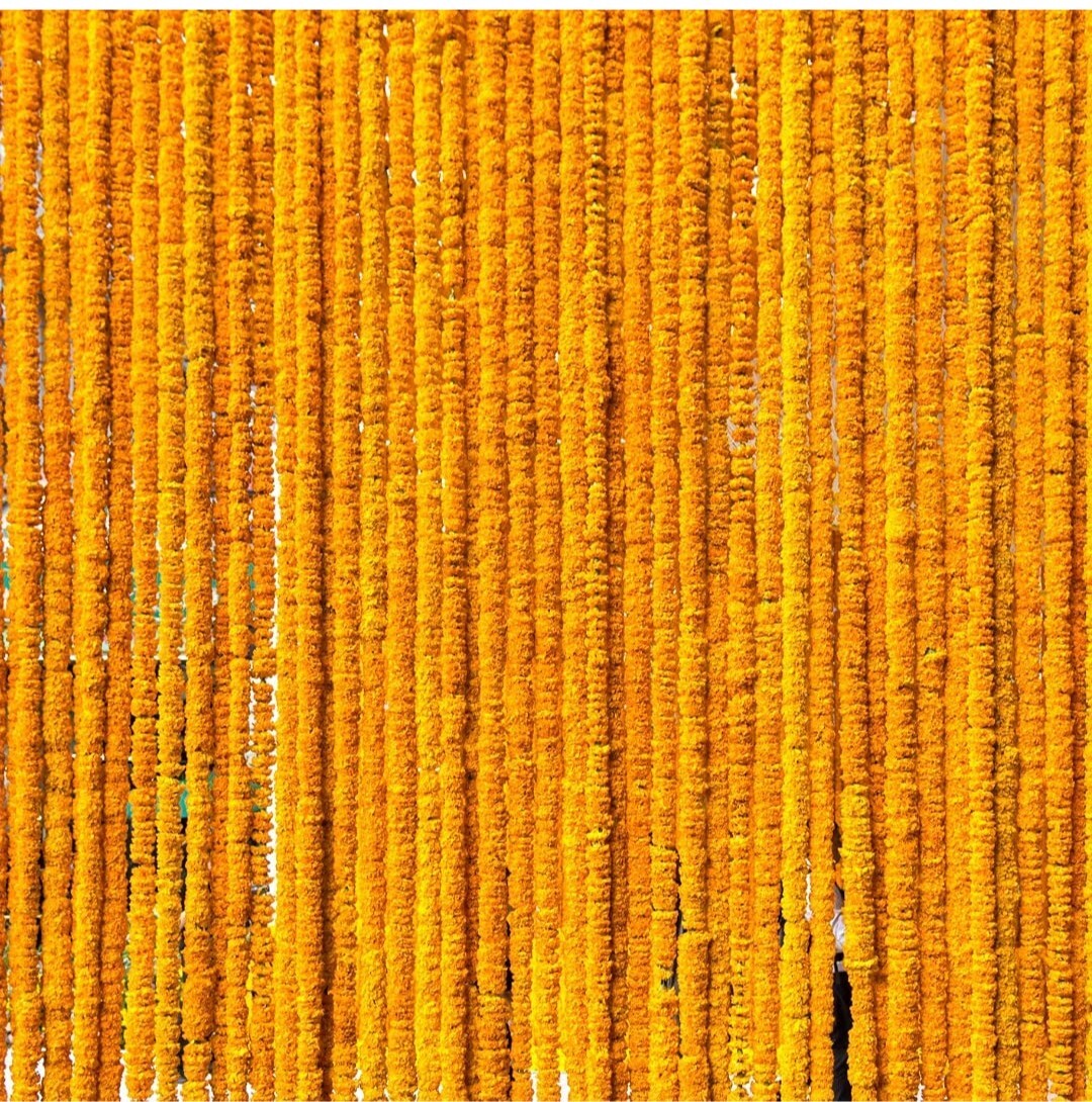 DIYANA IMPEX Marigold Garland for Decoration 5 feet Long Strands Artificial (K3R