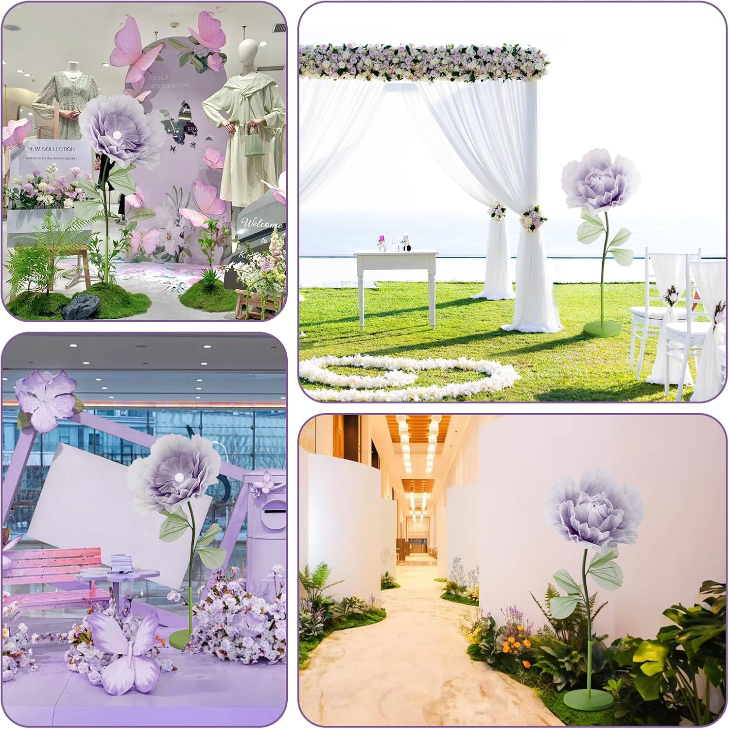 Giant Purple Electric Flower Decoration with Light – 23.62″ Home Decor