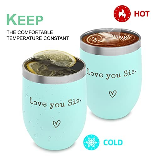 Sisters Gifts from Sister – I Love You Sis-Christmas Gifts for Sister(Mint)