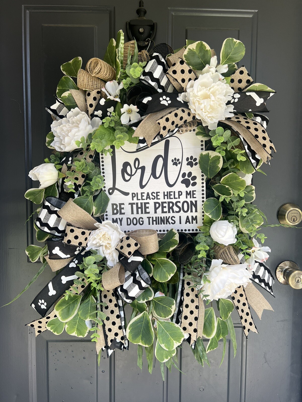 Dog Lover Wreath, Wreath With Sign, Dog Pet Decor, Dog Lover Gift, Mom Gift